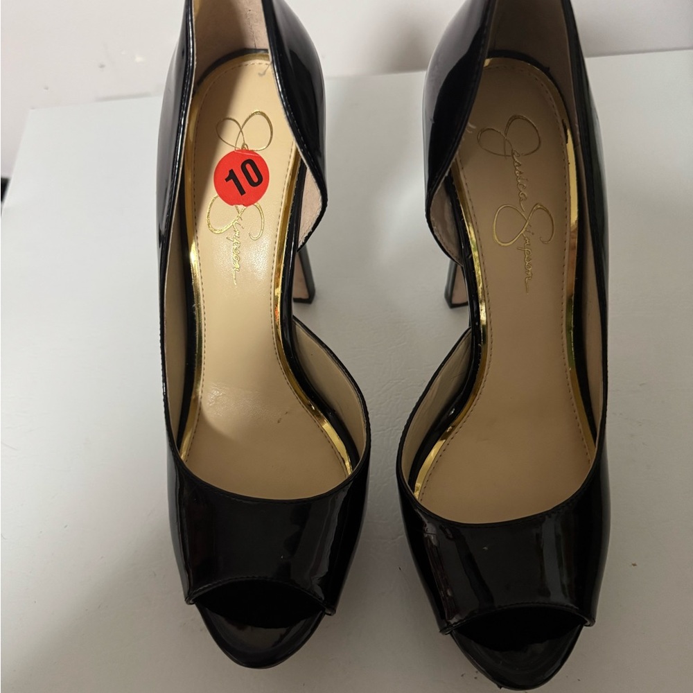 Jessica Simpson Black Peep Toe Heels